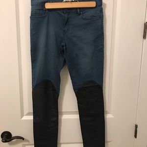 BCBG leather detailed skinny jean